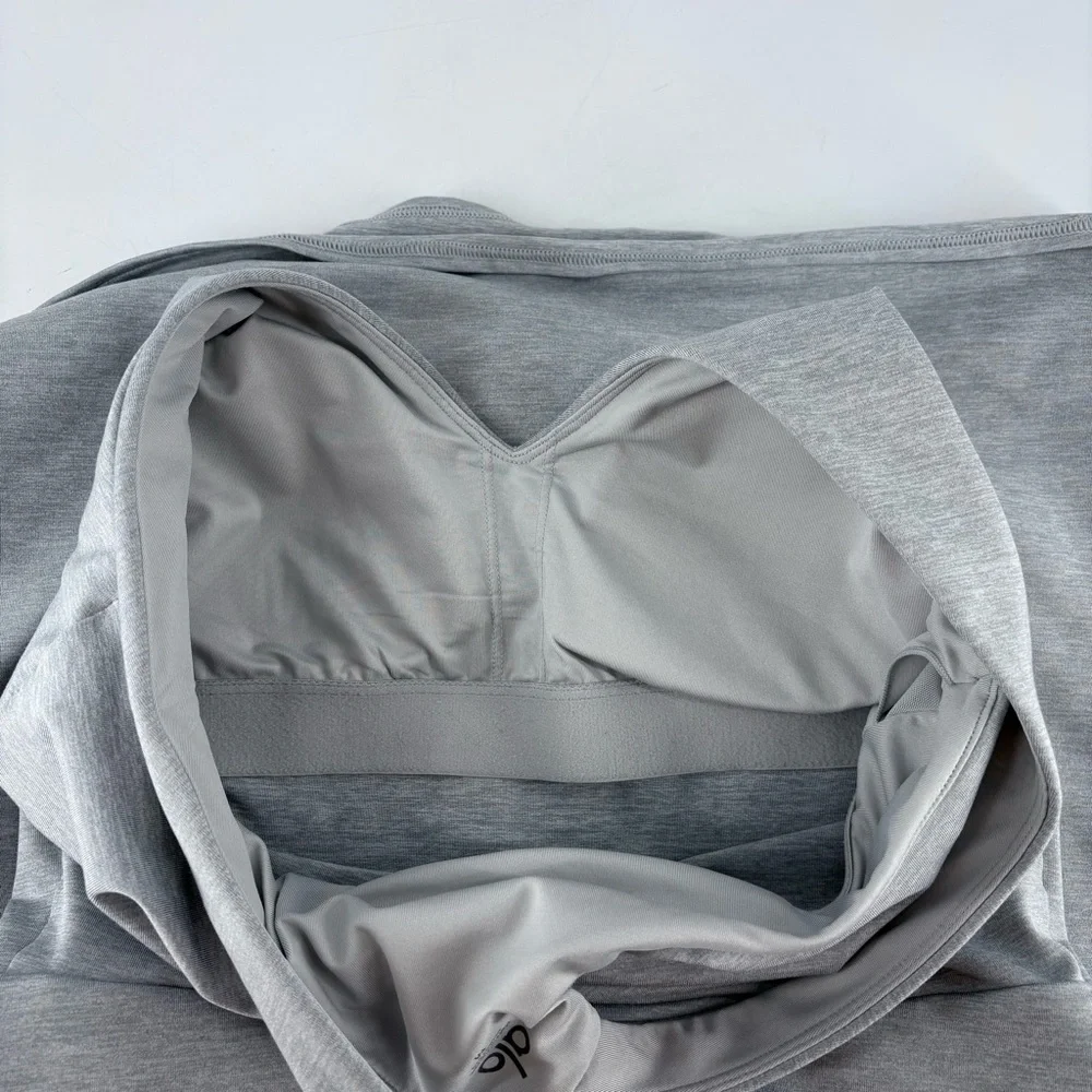 ALO Yoga Gray Sleeveless V‑Neck Mini Dress